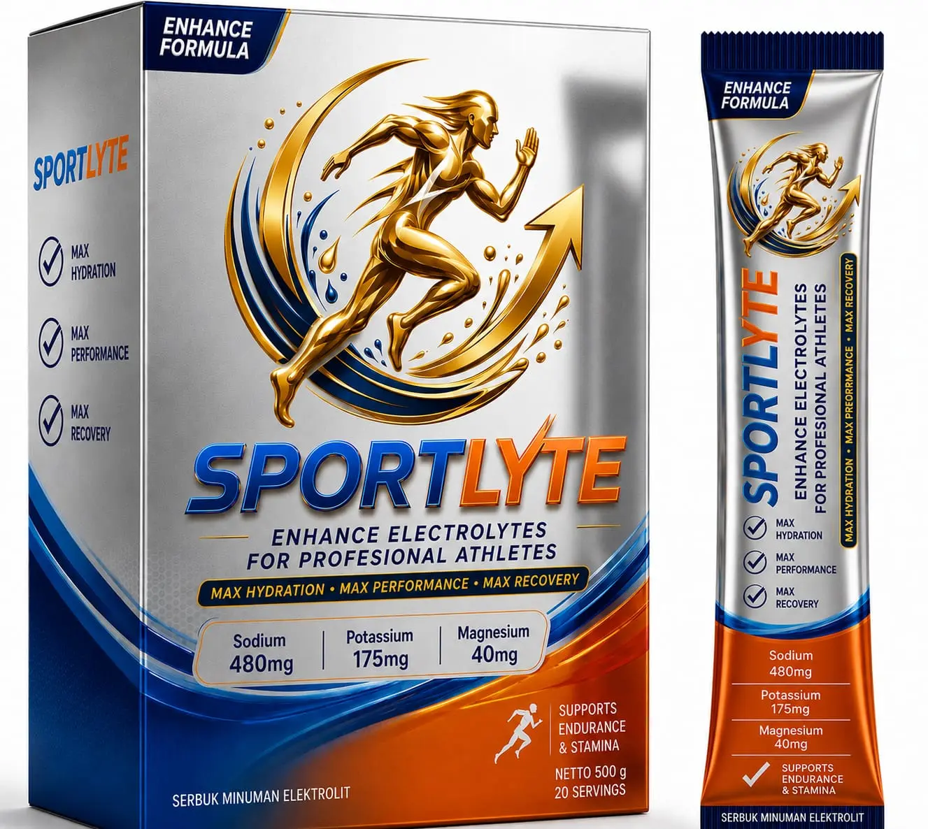 Kemasan Sportlyte box dan sachet
